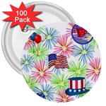 Patriot Fireworks 3  Button (100 pack)