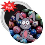 Easter Egg Bunny Treasure 3  Button Magnet (10 pack)