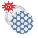 Blue Polkadot 2.25  Button (10 pack)