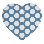 Blue Polkadot Heart Ornament (Two Sides)