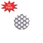 Grey Polkadot 1  Mini Button Magnet (10 pack)