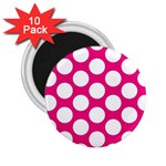 Pink Polkadot 2.25  Button Magnet (10 pack)
