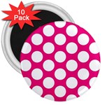 Pink Polkadot 3  Button Magnet (10 pack)