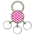 Pink Polkadot 3-Ring Key Chain