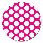 Pink Polkadot Magnet 5  (Round)