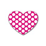 Pink Polkadot Drink Coasters (Heart)