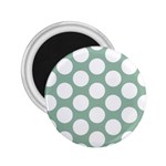 Jade Green Polkadot 2.25  Button Magnet