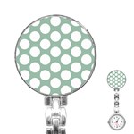 Jade Green Polkadot Stainless Steel Nurses Watch