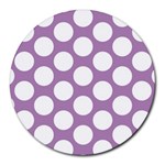 Lilac Polkadot 8  Mouse Pad (Round)