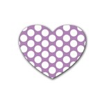 Lilac Polkadot Drink Coasters 4 Pack (Heart) 