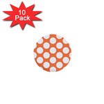 Orange Polkadot 1  Mini Button (10 pack)
