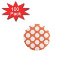Orange Polkadot 1  Mini Button Magnet (100 pack)