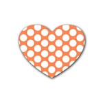 Orange Polkadot Drink Coasters (Heart)