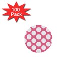 Pink Polkadot 1  Mini Button (100 pack)