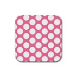 Pink Polkadot Drink Coaster (Square)