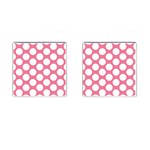 Pink Polkadot Cufflinks (Square)