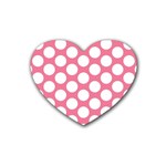 Pink Polkadot Drink Coasters 4 Pack (Heart) 