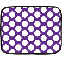 Purple Polkadot Mini Fleece Blanket (Two Sided) from UrbanLoad.com 35 x27  Blanket Back