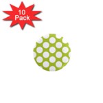 Spring Green Polkadot 1  Mini Button Magnet (10 pack)