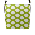 Spring Green Polkadot Flap Closure Messenger Bag (Large)