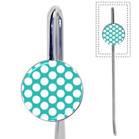 Turquoise Polkadot Pattern Bookmark from UrbanLoad.com Front