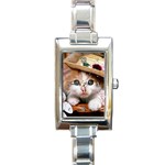 Cat_Fancy Rectangular Italian Charm Watch