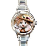 Cat_Fancy Round Italian Charm Watch