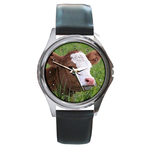 Cow Calf Round Metal Watch from UrbanLoad.com Front