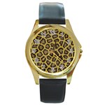Leopard Round Gold Metal Watch