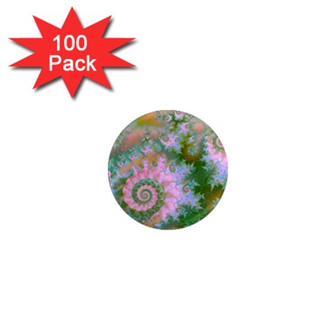 Rose Forest Green, Abstract Swirl Dance 1  Mini Button Magnet (100 pack) from UrbanLoad.com Front