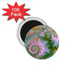 Rose Forest Green, Abstract Swirl Dance 1.75  Button Magnet (100 pack)