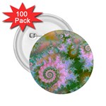 Rose Forest Green, Abstract Swirl Dance 2.25  Button (100 pack)