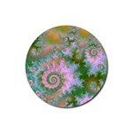 Rose Forest Green, Abstract Swirl Dance Drink Coasters 4 Pack (Round)