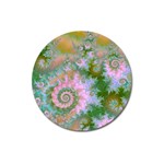 Rose Forest Green, Abstract Swirl Dance Magnet 3  (Round)