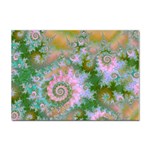 Rose Forest Green, Abstract Swirl Dance A4 Sticker 10 Pack