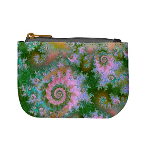 Rose Forest Green, Abstract Swirl Dance Coin Change Purse from UrbanLoad.com Front