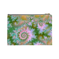 Rose Forest Green, Abstract Swirl Dance Cosmetic Bag (Large) from UrbanLoad.com Back