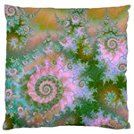Rose Forest Green, Abstract Swirl Dance Large Cushion Case (Two Sided) 