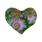 Rose Forest Green, Abstract Swirl Dance 16  Premium Heart Shape Cushion 