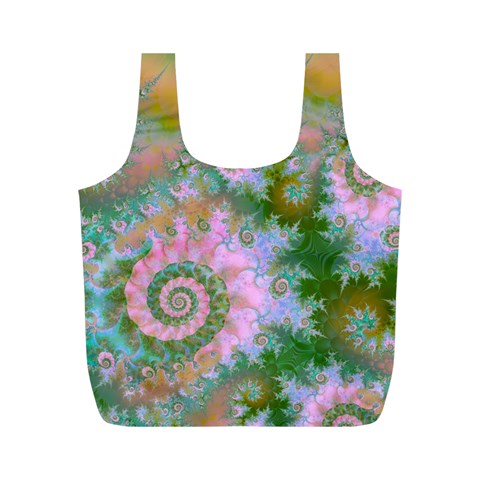 Rose Forest Green, Abstract Swirl Dance Reusable Bag (M) from UrbanLoad.com Front