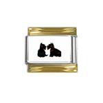 Scottish Terriers Gold Trim Italian Charm (9mm)