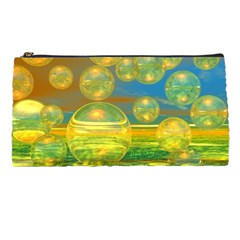 Golden Days, Abstract Yellow Azure Tranquility Pencil Case from UrbanLoad.com Front