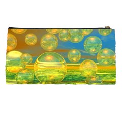 Golden Days, Abstract Yellow Azure Tranquility Pencil Case from UrbanLoad.com Back