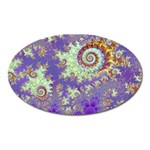 Sea Shell Spiral, Abstract Violet Cyan Stars Magnet (Oval)