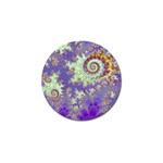 Sea Shell Spiral, Abstract Violet Cyan Stars Golf Ball Marker 4 Pack