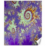 Sea Shell Spiral, Abstract Violet Cyan Stars Canvas 8  x 10  (Unframed)