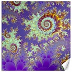 Sea Shell Spiral, Abstract Violet Cyan Stars Canvas 20  x 20  (Unframed)