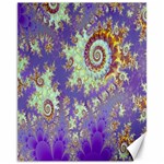 Sea Shell Spiral, Abstract Violet Cyan Stars Canvas 11  x 14  (Unframed)