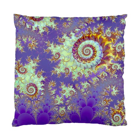 Sea Shell Spiral, Abstract Violet Cyan Stars Cushion Case (Single Sided)  from UrbanLoad.com Front