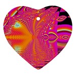 Magenta Boardwalk Carnival, Abstract Ocean Shimmer Heart Ornament (Two Sides)